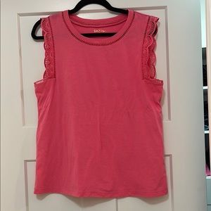 Pink Lace Trim Lilly Pulitzer top